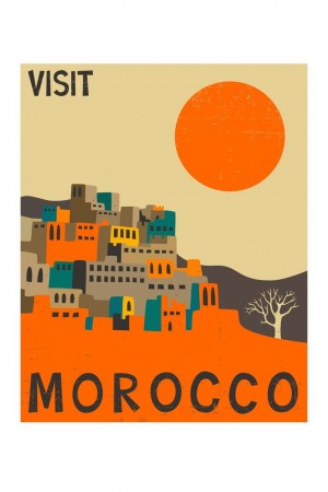 Visit Morocco vintage travel poster